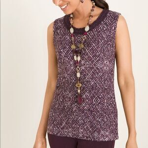 Chico’s NWT🏷 Texture Tweed Tank in purples Size 1 / Medium